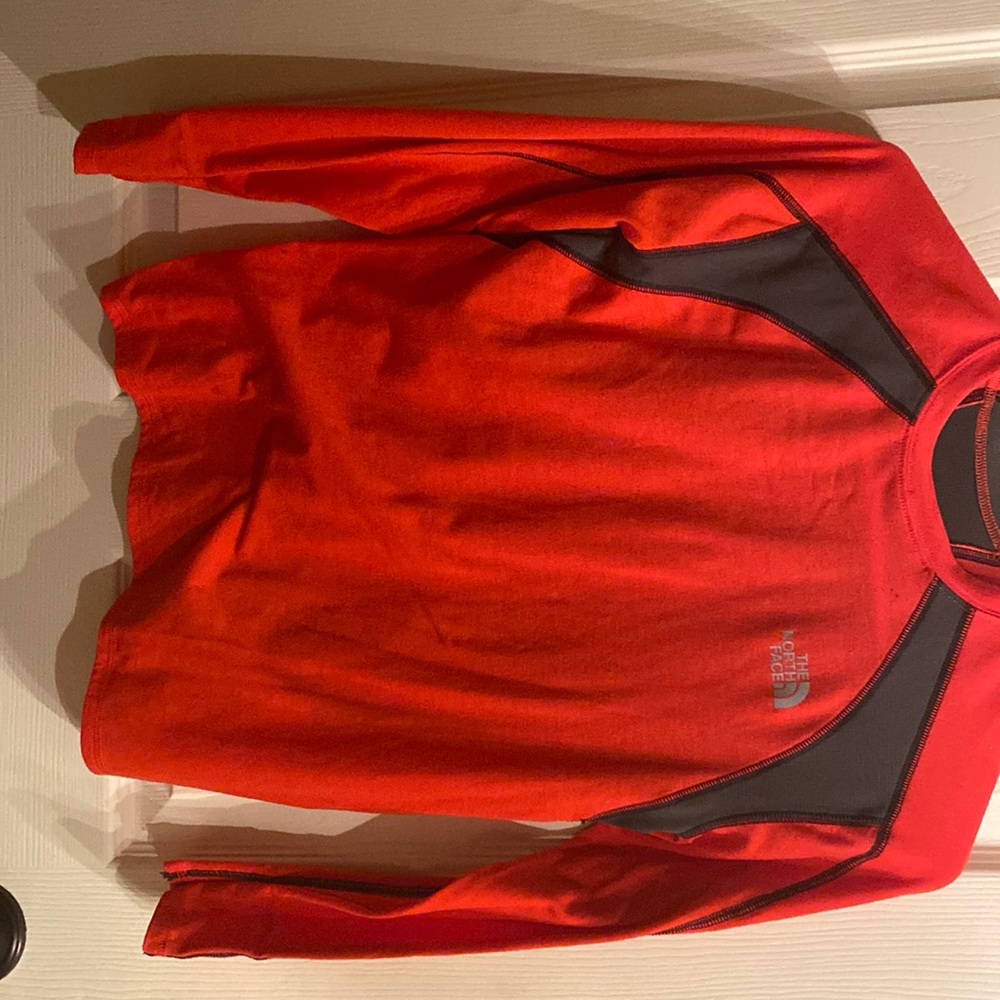 The North Face long sleeve/ 7-8 small Youth/ Orange and Gray/ going for $15
